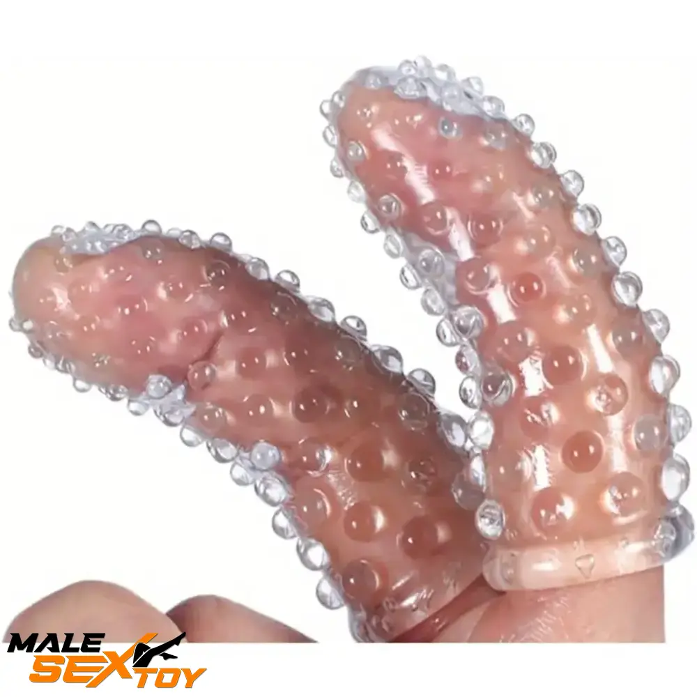 2.36in Mini Finger Spiked Clear Dildo Penis Toy For G Spot Stimulation Male Sex Toy