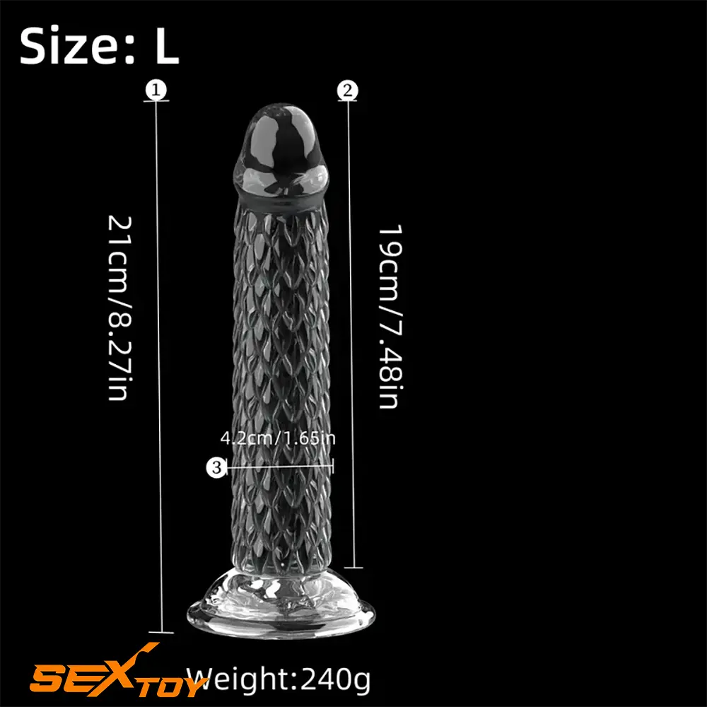 6.3in 7.48in 8.27in Real Lifelike Dragon Clear Silicone Soft Female Dildo Male Sex Toy