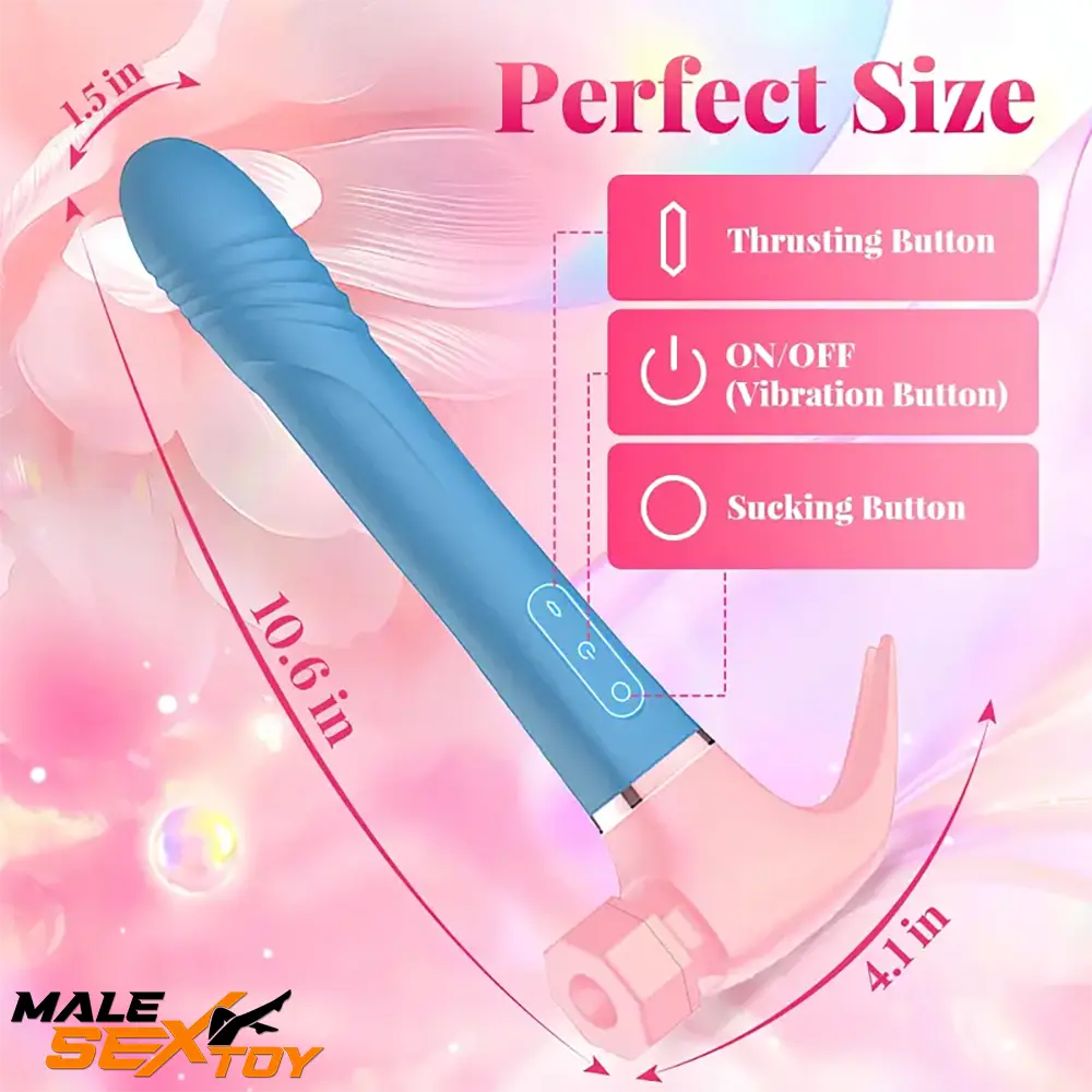 10.6in Silicone Soft Thrusting Sucking Swing Flapping Beating Cock Dildo Male Sex Toy