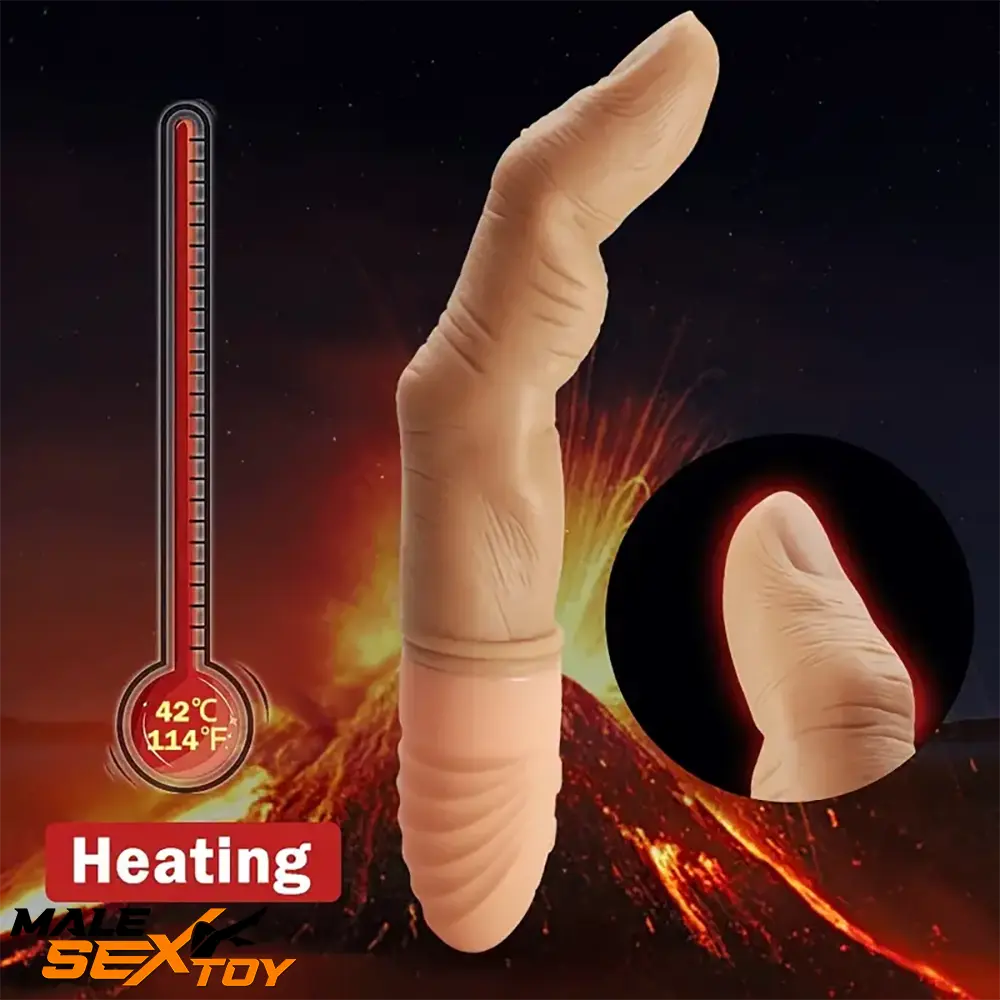 8.78in Vibrating Heating Finger Big Automatic Dildo For G Spot Female Male Sex Toy