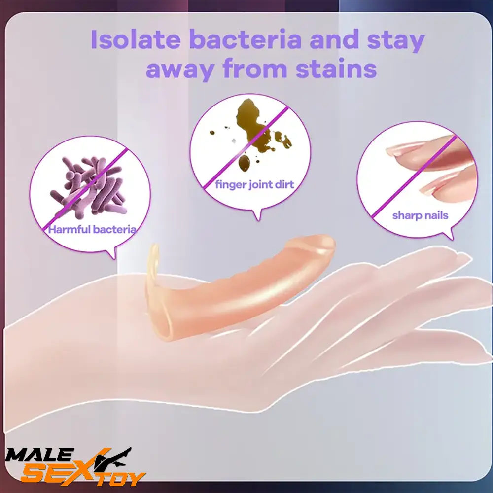 3.42in Middle Finger Sleeve Cock Dildo For Anal Prostate Penis G Spot Male Sex Toy