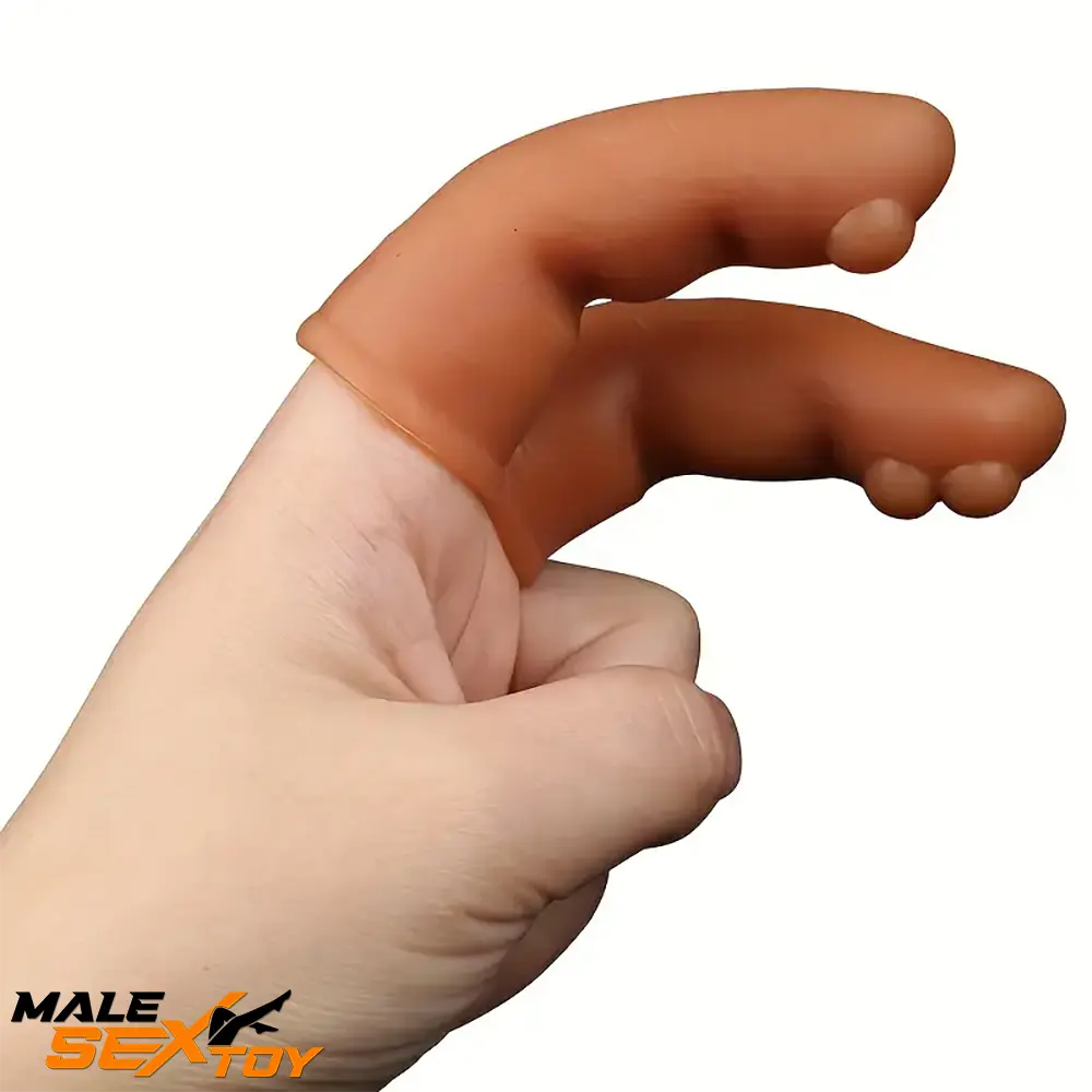 2.95in Mini Finger Dildo Spiked Sex Toy For G Spot Penis Stimulation Male Sex Toy