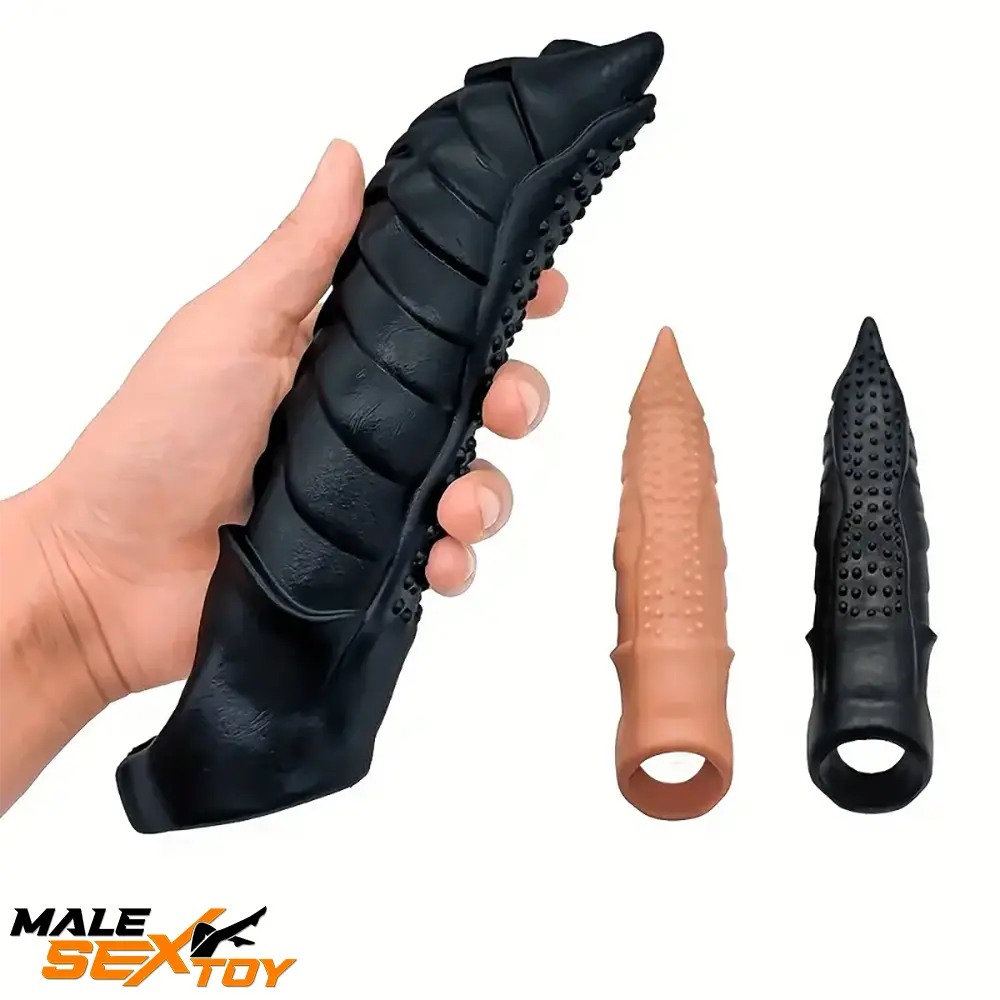 8.66in Wolf Head Silicone Cock Sleeve Big Dildo BDSM Female Sex Toy Male Sex Toy