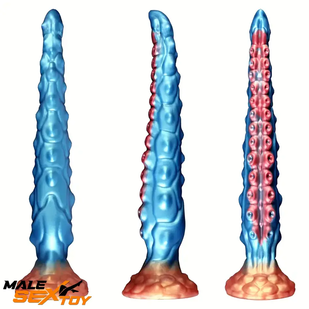 13.7in Big Long Real Tentacle Silicone Soft Dildo Penis Anal Using Male Sex Toy