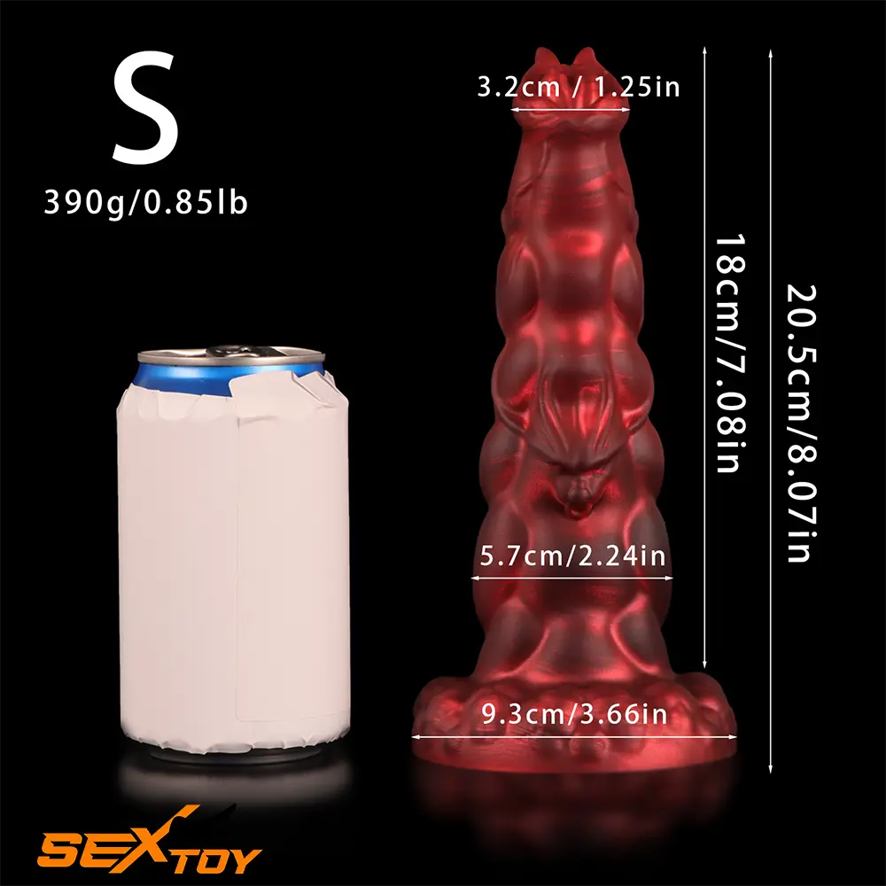 8.07in 9.25in 10.55in 12.59in Fantasy Dragon Silicone Real Soft Dildo Male Sex Toy