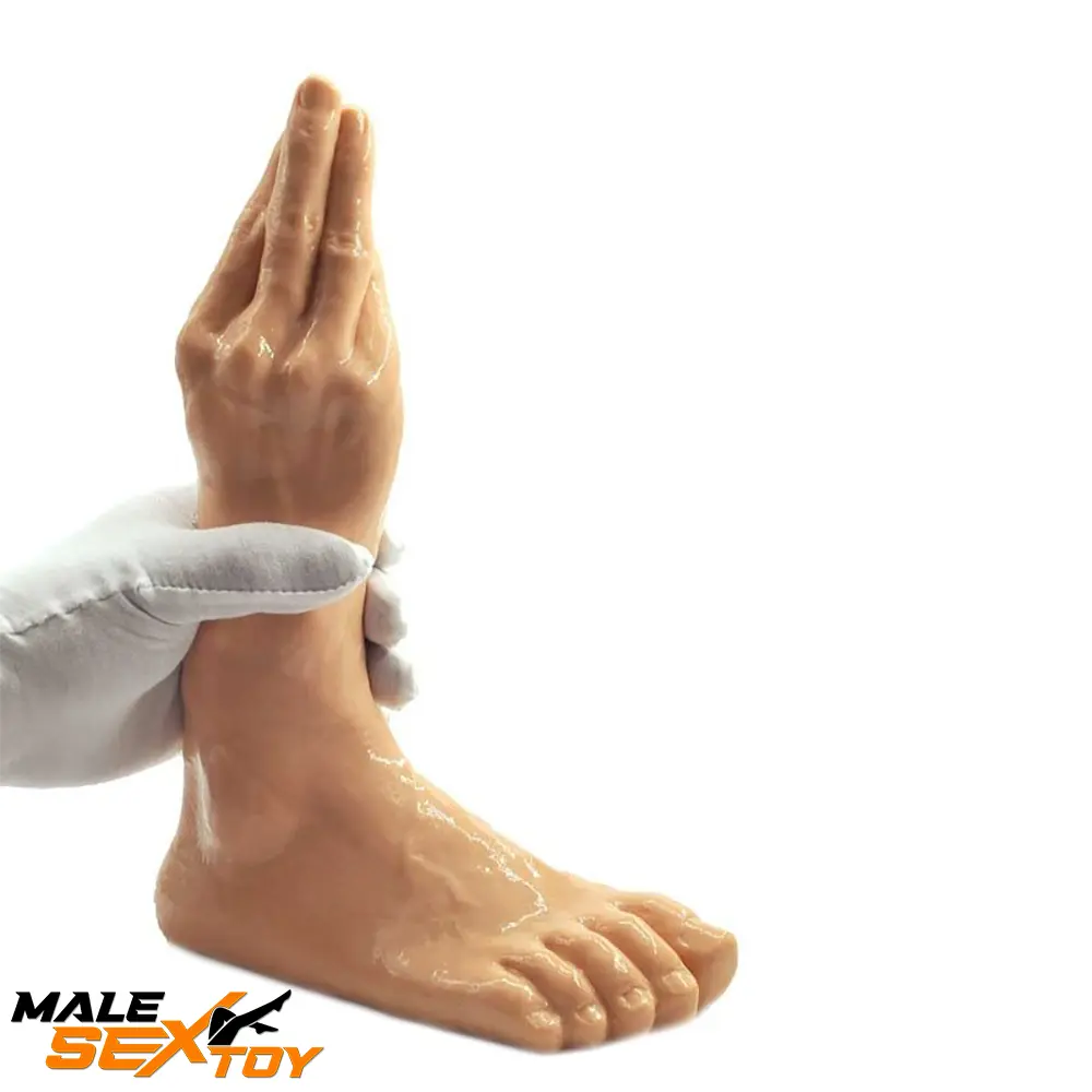 10.4in Fantasy Big Black Hand Fist Feet Dildo For Anal Expansion Love Male Sex Toy
