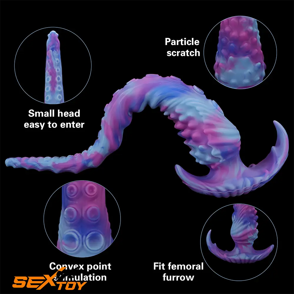 13.5in 17.7in Fantasy Big Long Octopus Tentacle Silicone Soft Real Dildo Male Sex Toy
