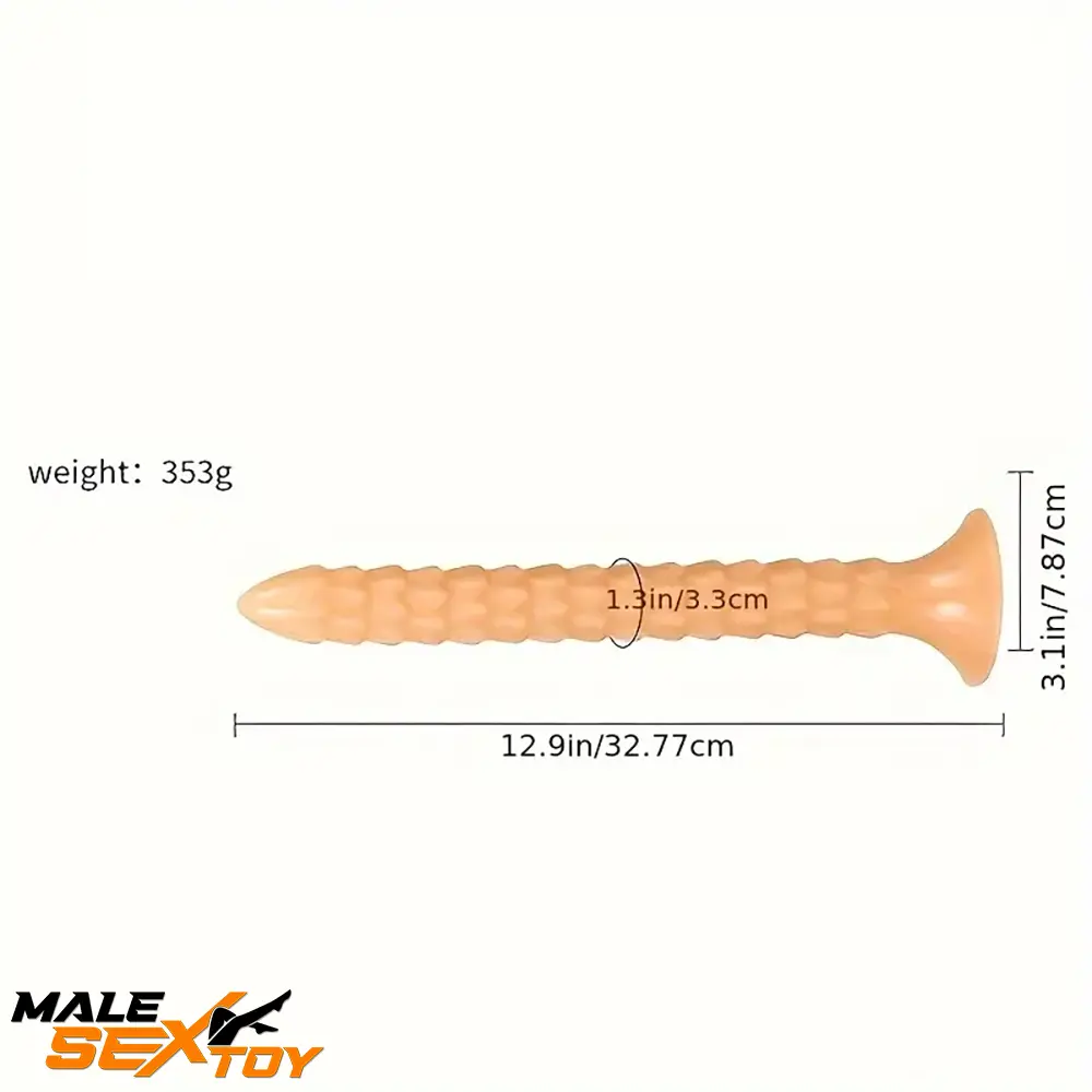 12.9in Big Spiked Long Skinny Dildo For Anus Stimulation With Scales Male Sex Toy