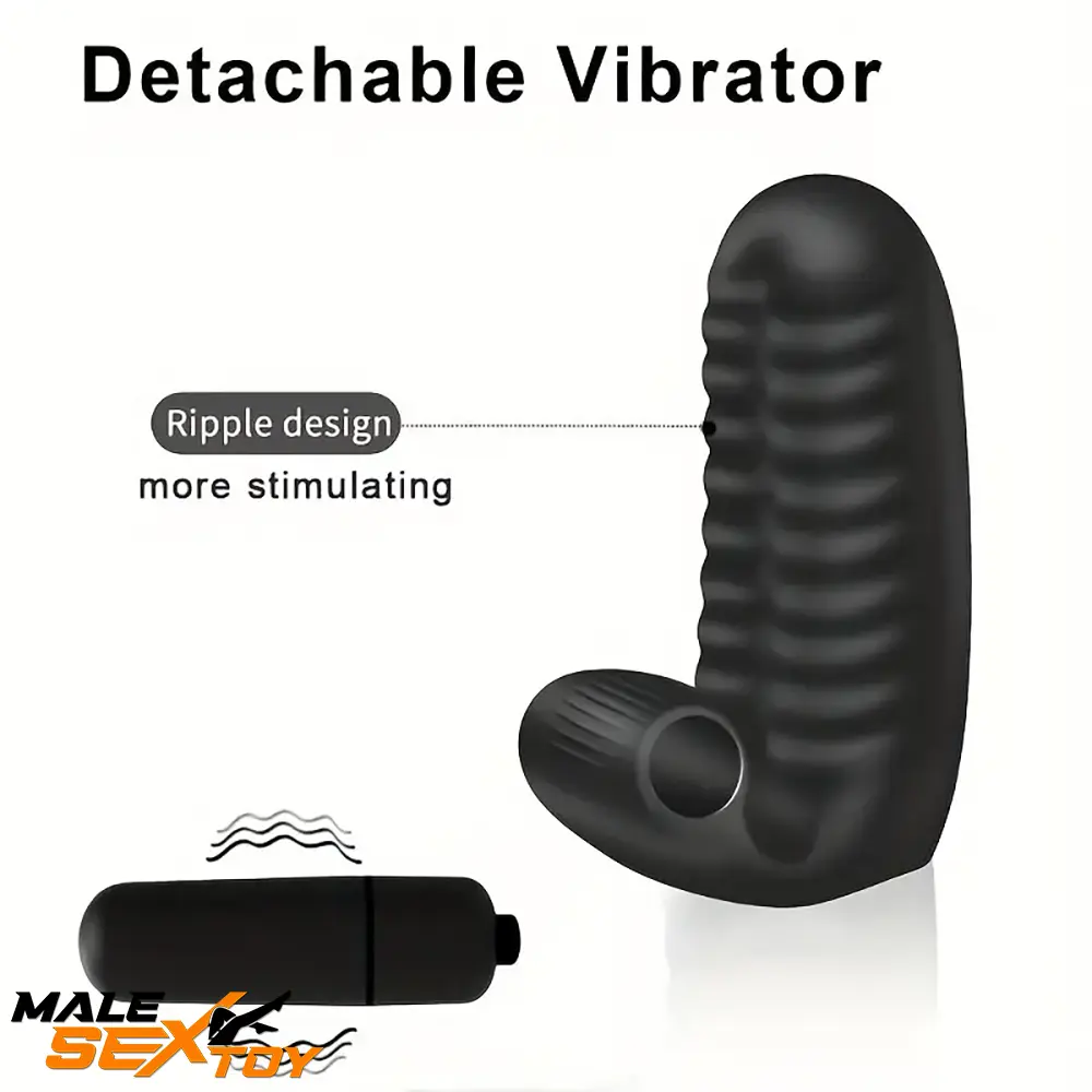 3.74in Mini Finger Black Vibrating Dildo With Bullet Penis Toy Vibrator Male Sex Toy