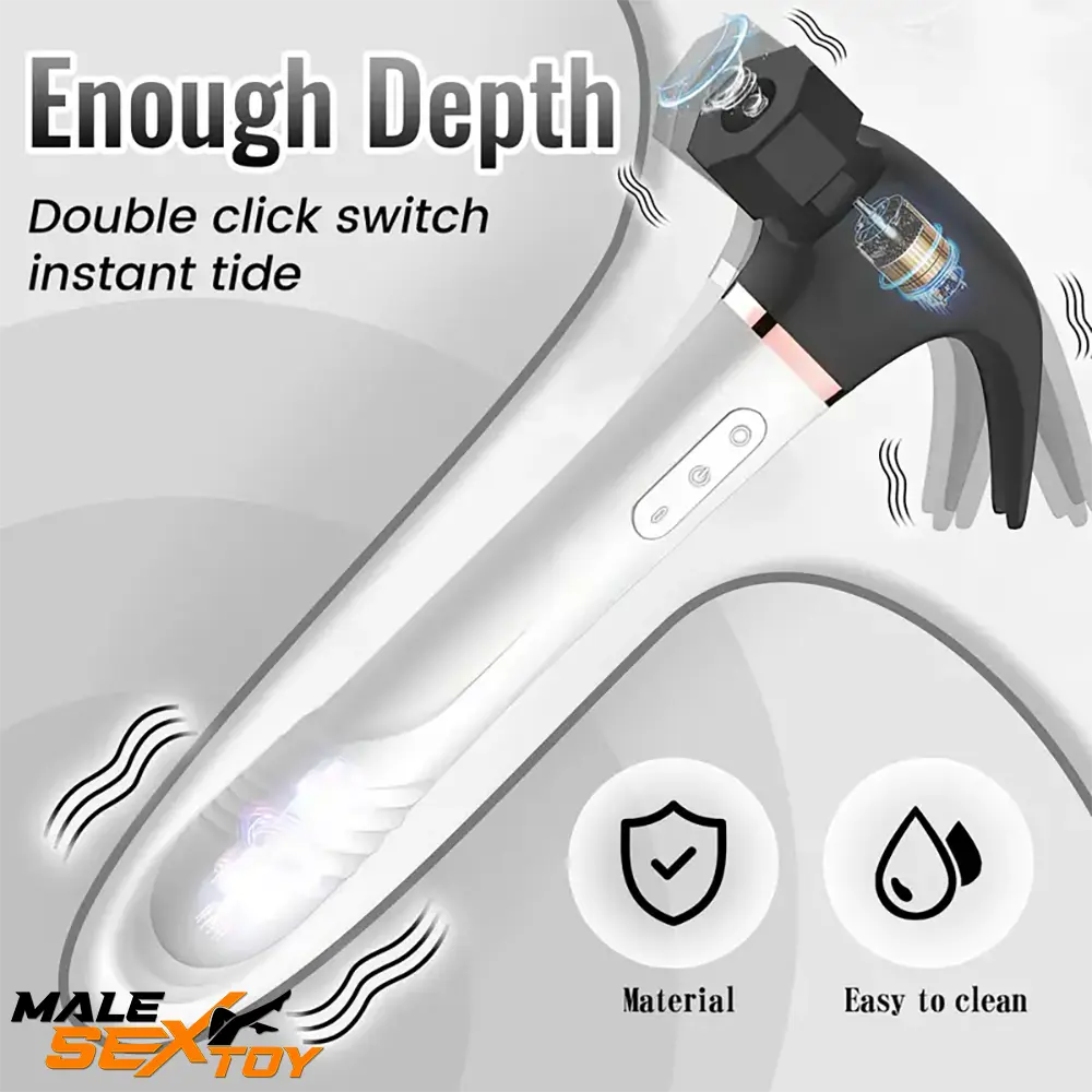 10.6in Silicone Soft Thrusting Sucking Swing Flapping Beating Cock Dildo Male Sex Toy