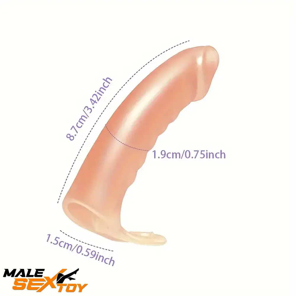 3.42in Middle Finger Sleeve Cock Dildo For Anal Prostate Penis G Spot Male Sex Toy