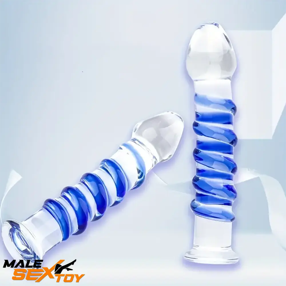 6.9in Clear Spiked Spiral Glass Dildo For Anal Vaginal Stimulation Sex Male Sex Toy