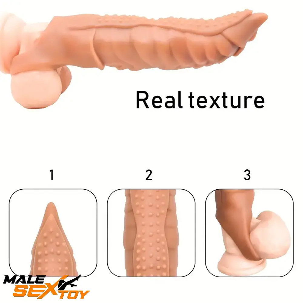 8.66in Wolf Head Silicone Cock Sleeve Big Dildo BDSM Female Sex Toy Male Sex Toy