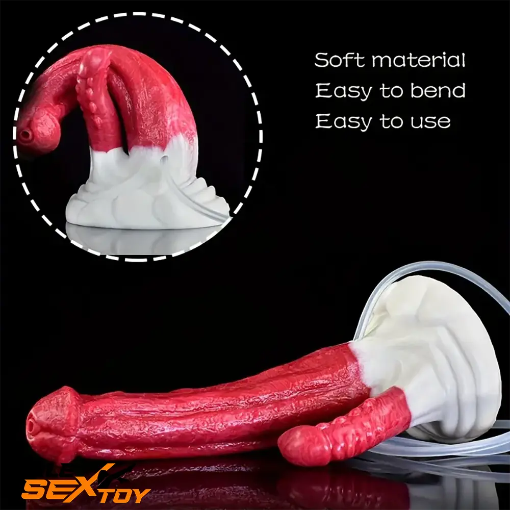 8.86in Ejaculating Big Silicone Soft Odd Dildo For Men Female Love Male Sex Toy