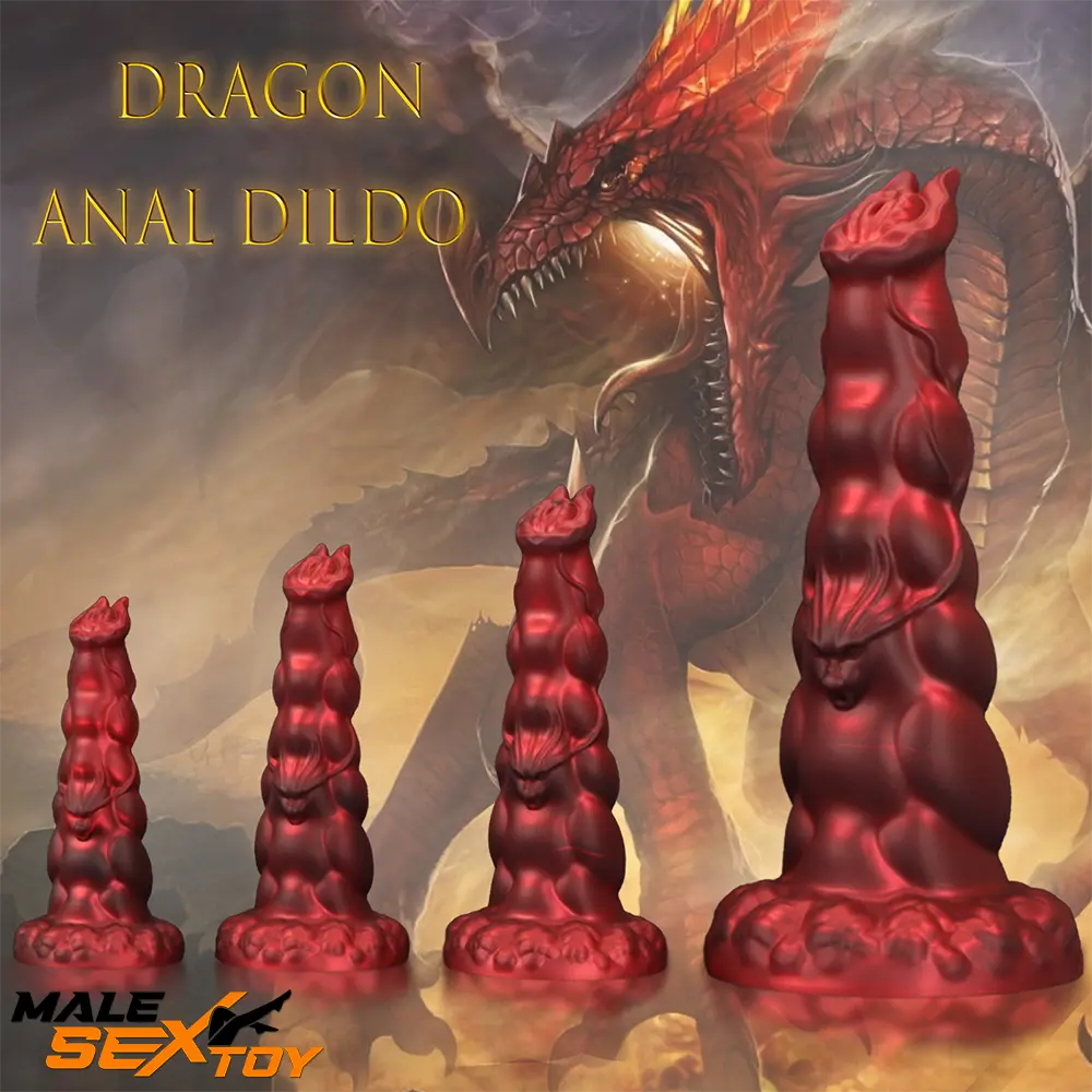 8.07in 9.25in 10.55in 12.59in Fantasy Dragon Silicone Real Soft Dildo Male Sex Toy