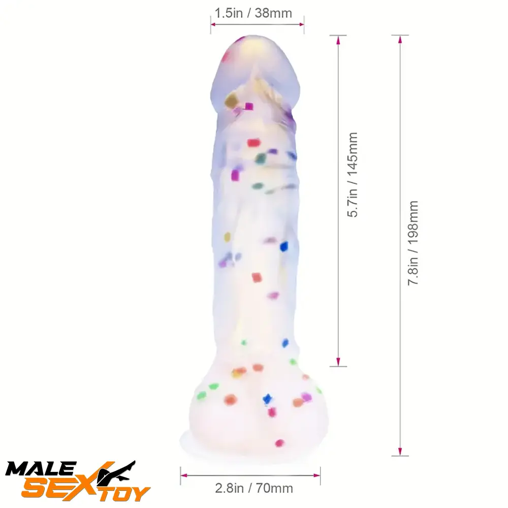 7.8in Realistic Confetti Silicone Soft Dildo For Anus Vaginal Sex Toy Male Sex Toy