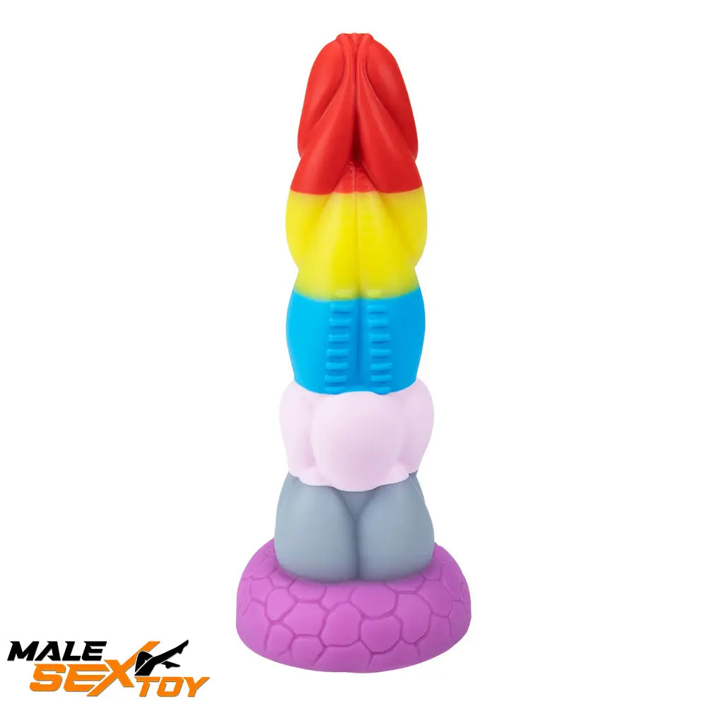 8.66in Silicone Rainbow Soft Big Dildo For Gay LGBT Vaginal Love Male Sex Toy