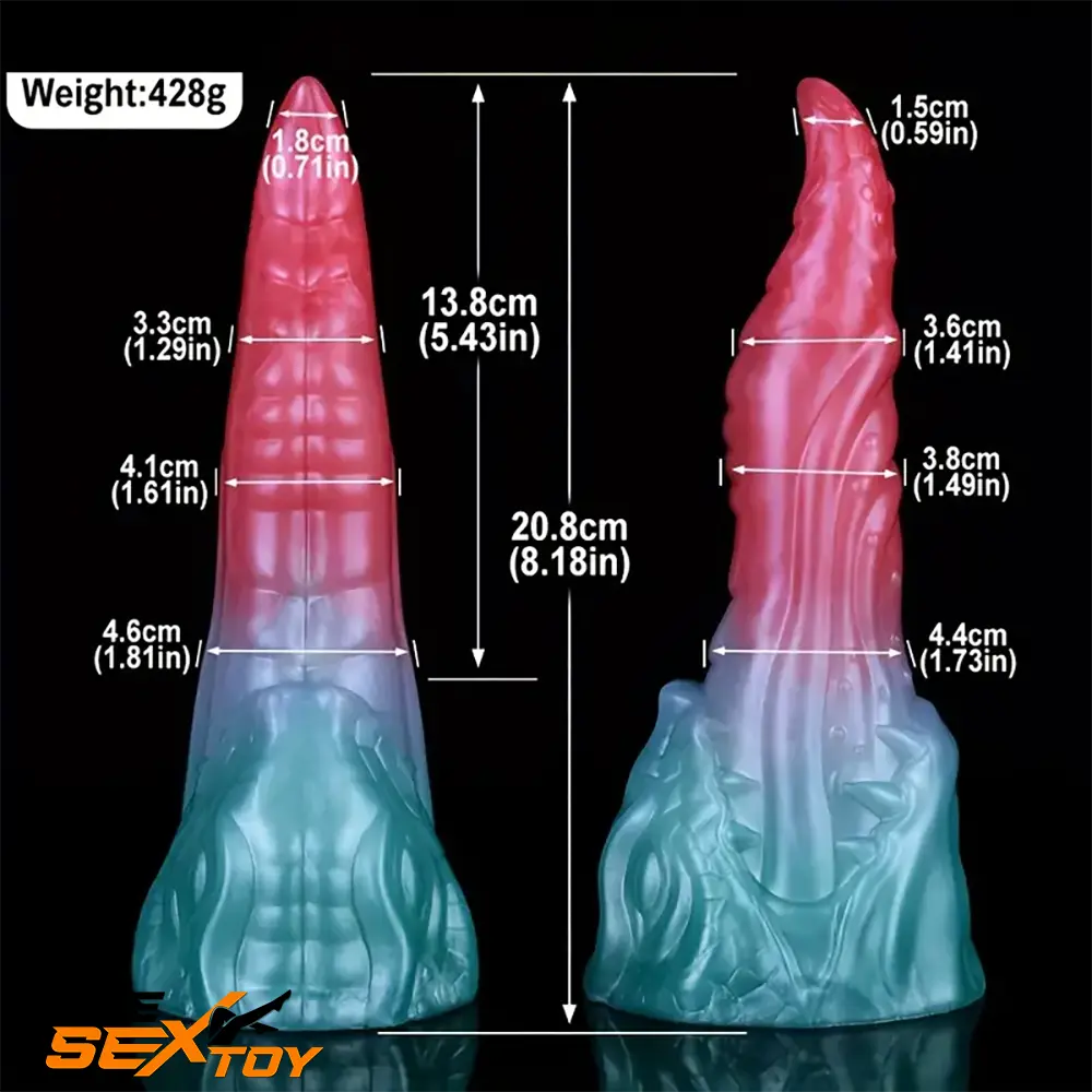 8.18in Dragon Monster Real Silicone Soft Dildo Penis Anal Masturbation Male Sex Toy