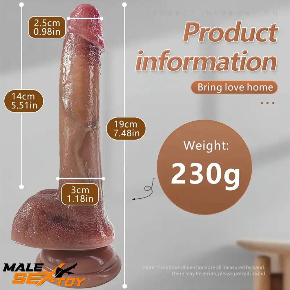 7.48in 8.66in Real Lifelike Silicone Soft Dildo For Female Clit Pleasure Male Sex Toy