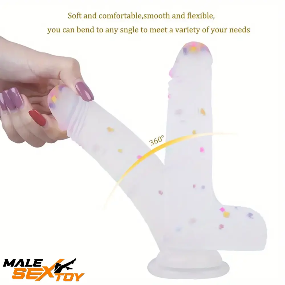 7.8in Realistic Confetti Silicone Soft Dildo For Anus Vaginal Sex Toy Male Sex Toy