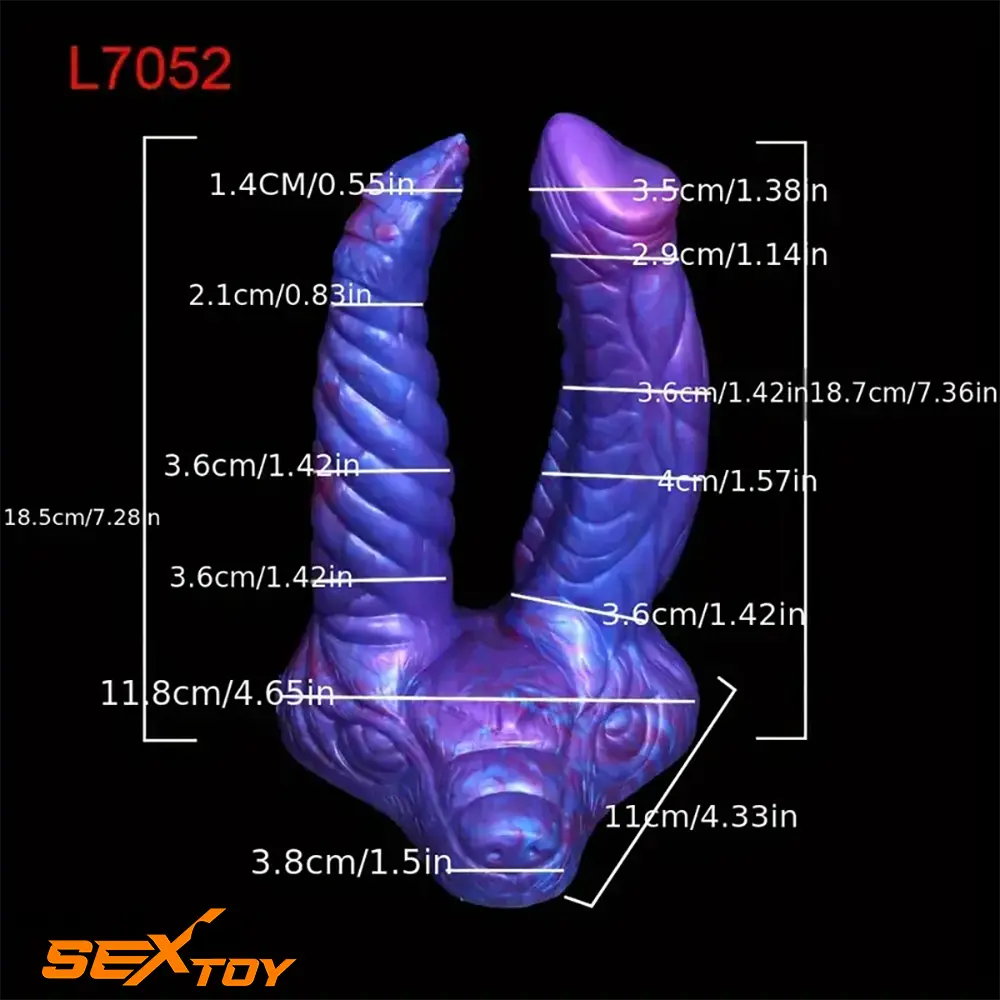 7.36in 7.99in 8.07in U-shaped Double-headed Monster Cock Dildo Male Sex Toy