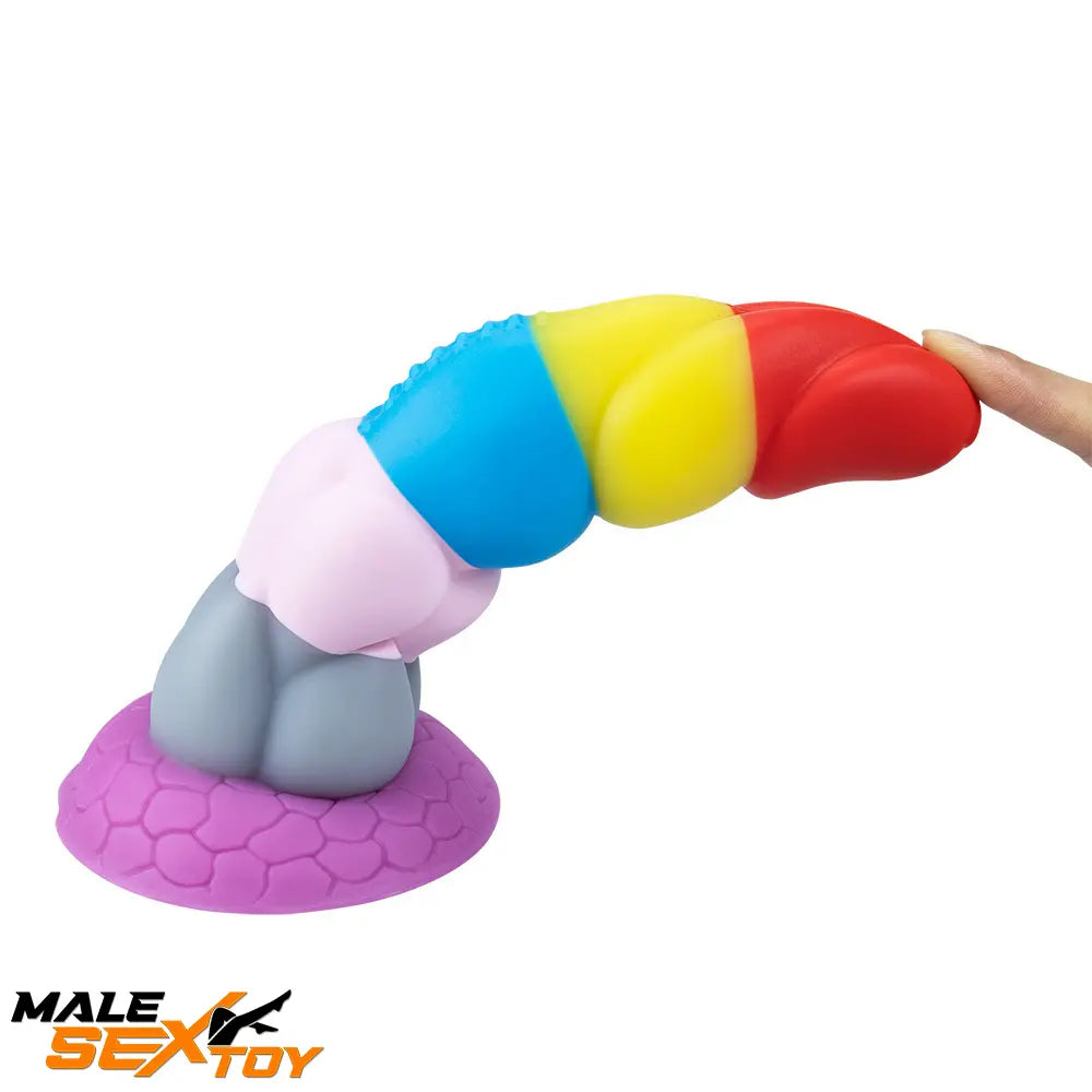 8.66in Silicone Rainbow Soft Big Dildo For Gay LGBT Vaginal Love Male Sex Toy