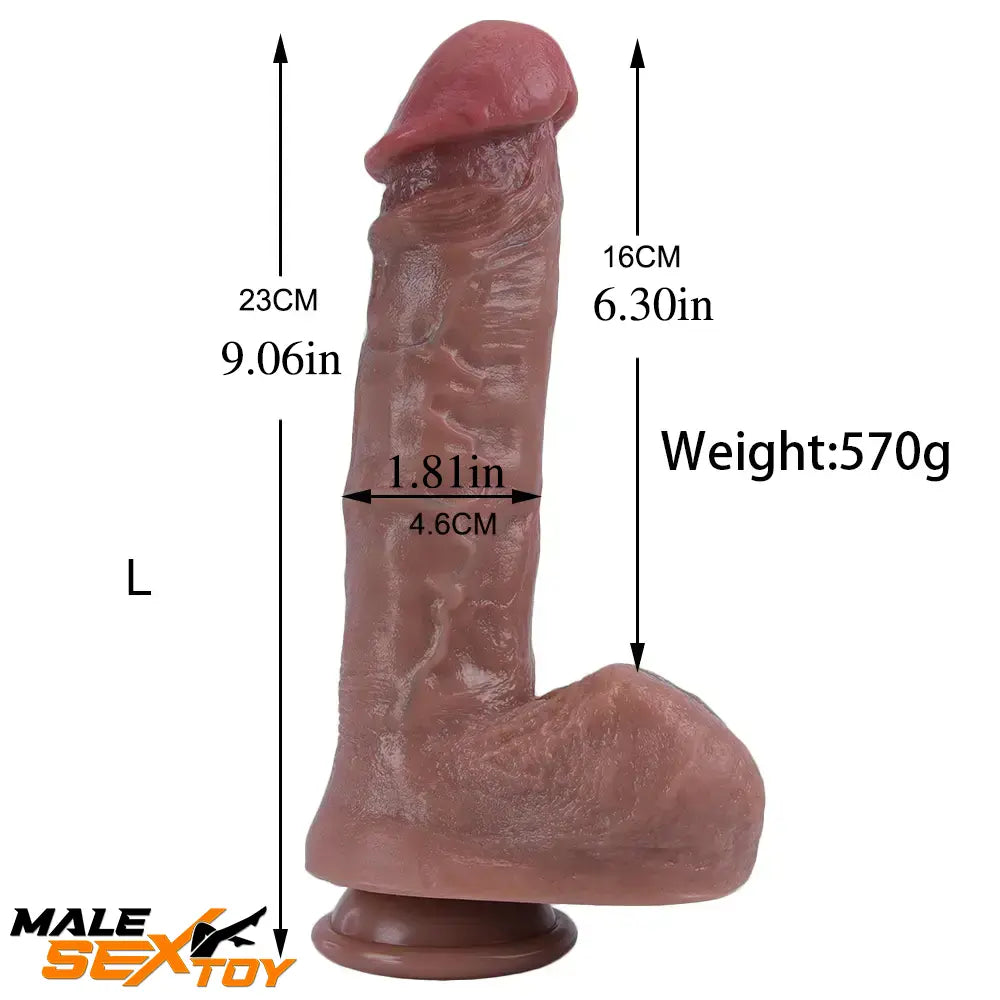 7.09in 8.07in 9.06in 10.24in Realistic Silicone Soft Large Dildo For Clit Male Sex Toy