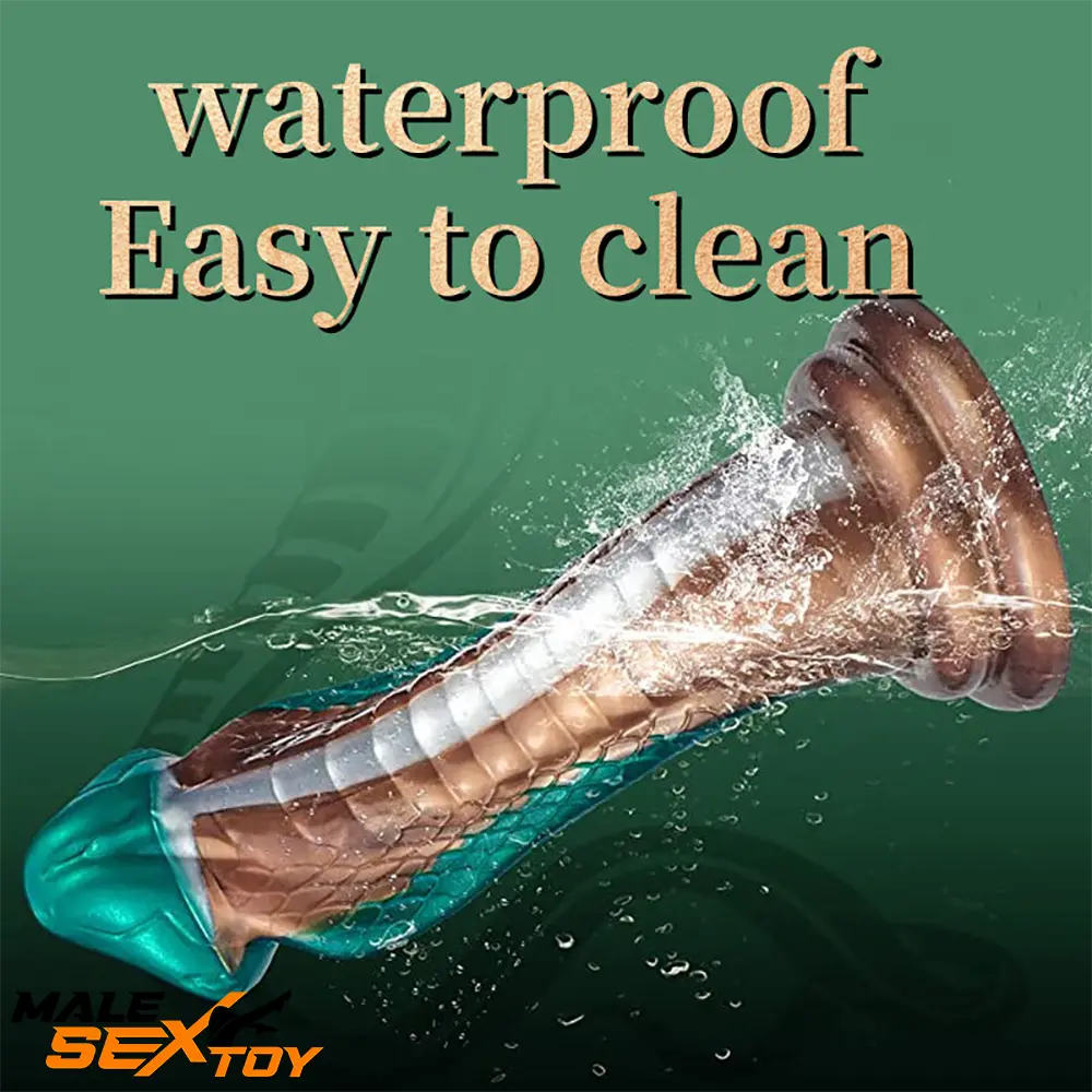 9.06in Silicone Soft Big Fantasy Snake Curved Dildo For Animal Love Male Sex Toy