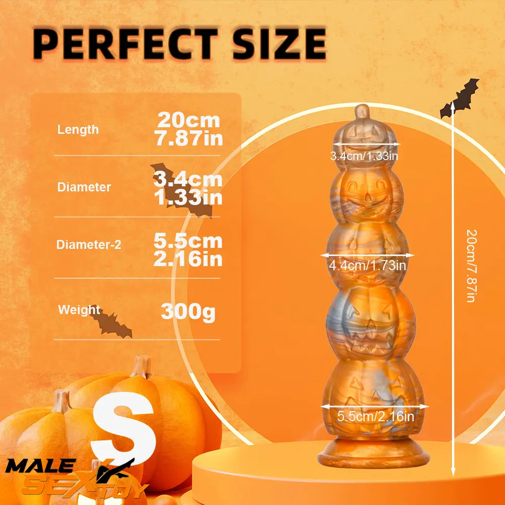 8.66in 11.85in 7.87in 11.02in Pumpkin Skull Silicone Dildo For Halloween Male Sex Toy
