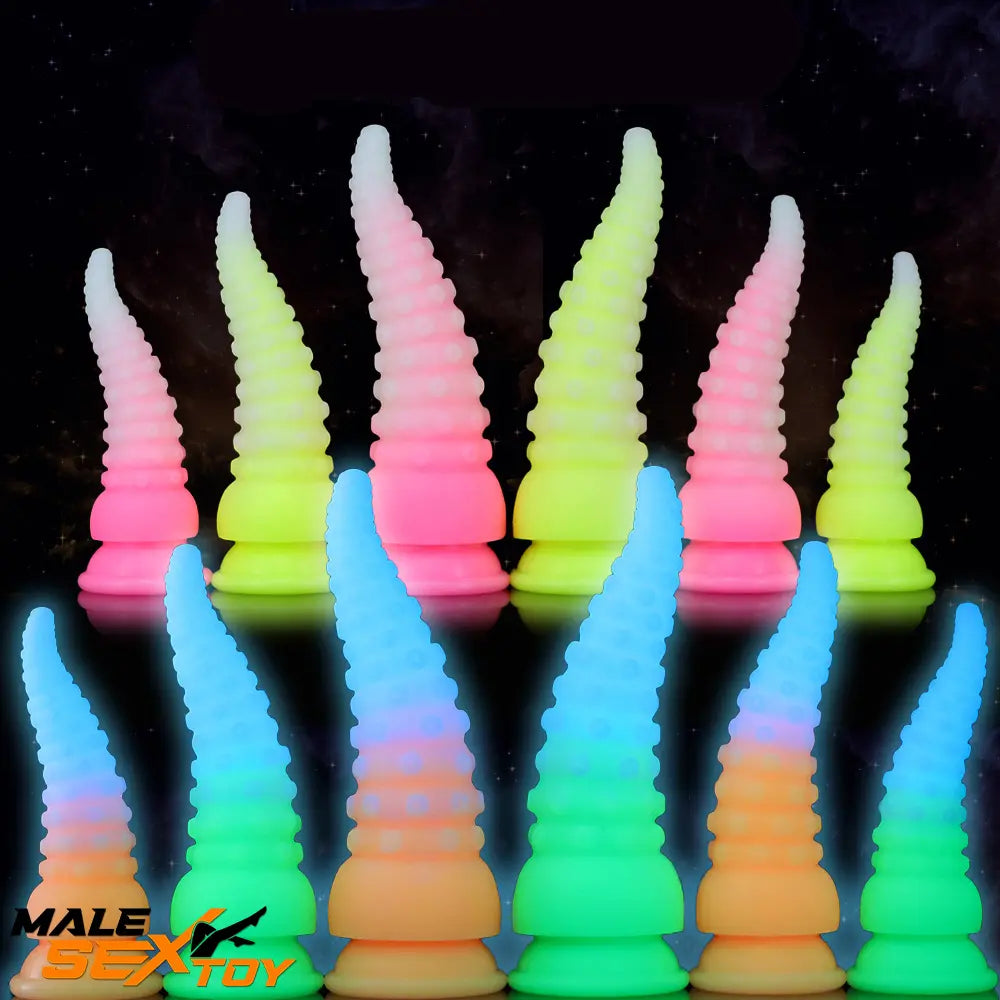 6.42in 7.48in 8.66in Fluorescent Octopus Tentacle Soft Dildo Dilator Male Sex Toy