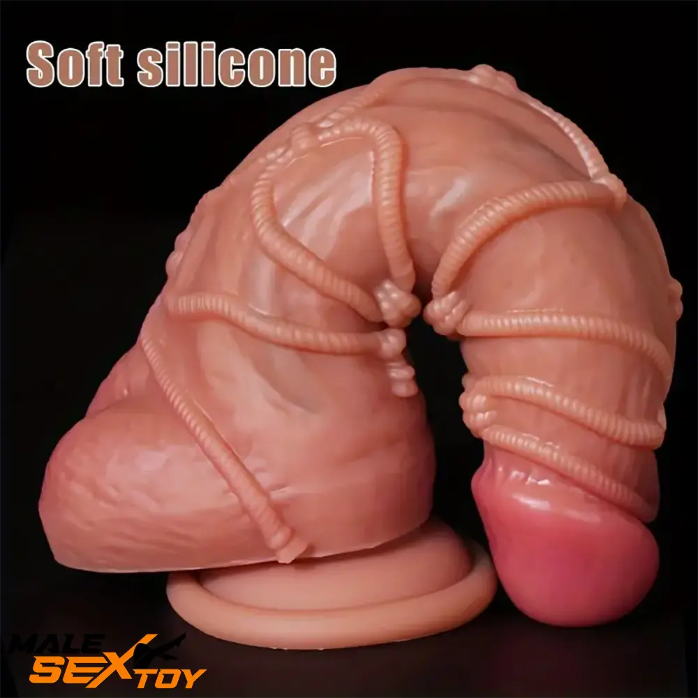 7.8in 7.87in 10.63in Fantasy Real Feeling Silicone SM Bondage Dildo Male Sex Toy