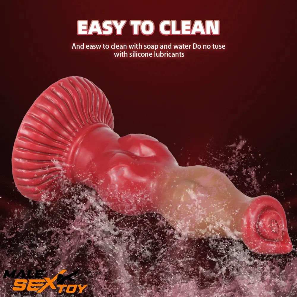 6.69in 7.48in 9.06in Silicone Fantasy Animal Dog Soft Cock Knot Dildo Male Sex Toy