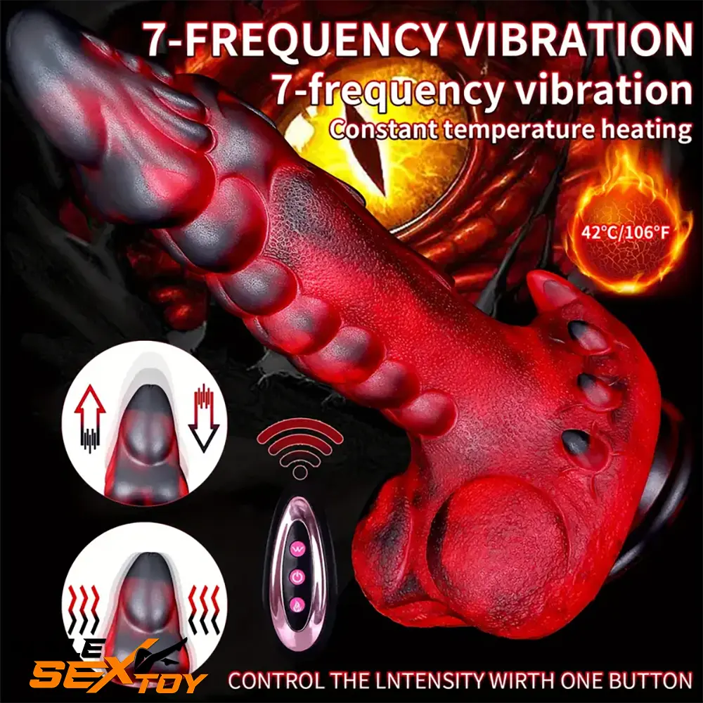 9.25in Retractable Heating Remote Control Vibrating Electric Dildo Male Sex Toy