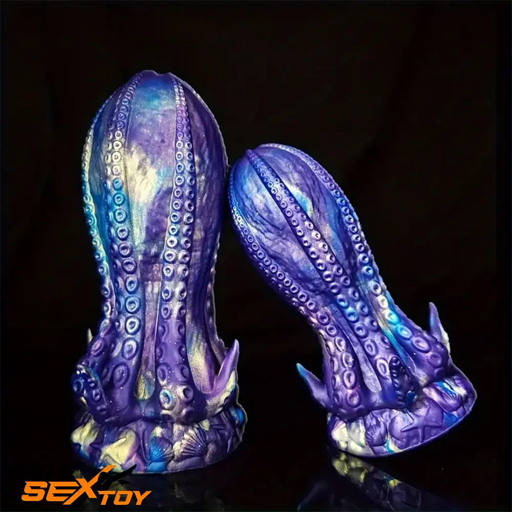 5.5in 6.3in 8.26in 9.64in Gourd Egg Starry Sky Silicone Tentacle Dildo Male Sex Toy
