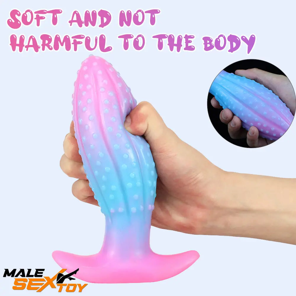 4.5in 5.67in 7.6in Silicone Soft Fluorescent Luminous Anal Plug Dildo Male Sex Toy