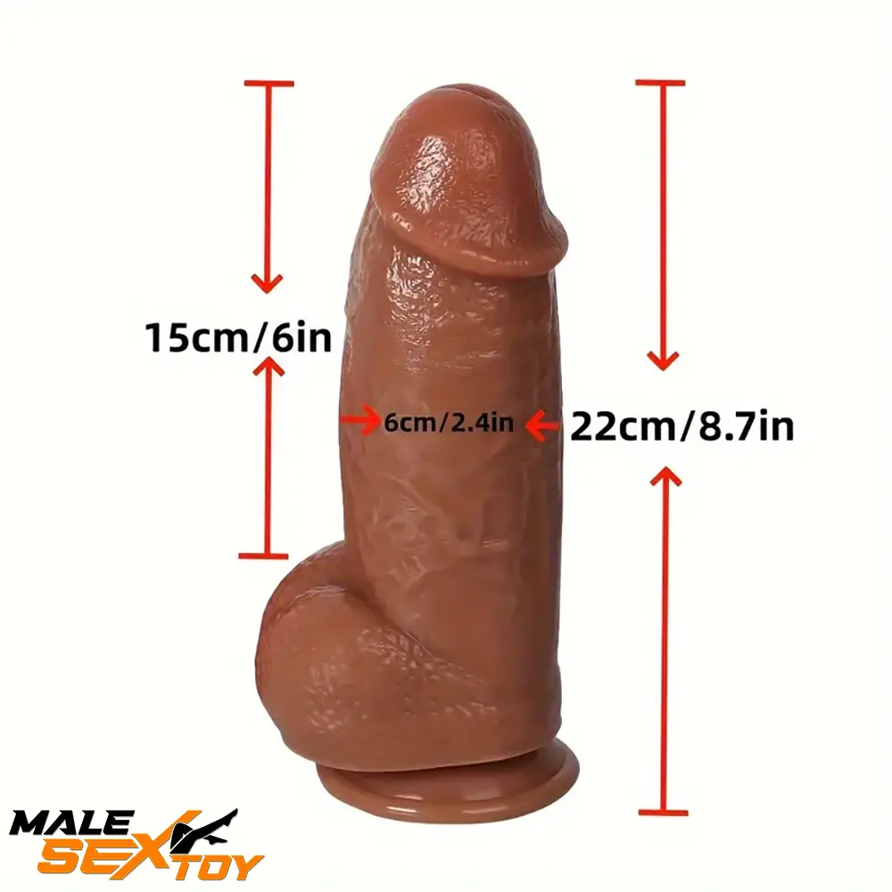 8.7in Big Thick Real Looking PVC Dildo For G-spot Vaginal Anal Dilator Male Sex Toy