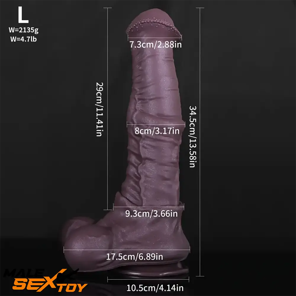 9.45in 11.41in 13.58in Liquid Silicone Animal Horse Realistic Penis Dildo Male Sex Toy