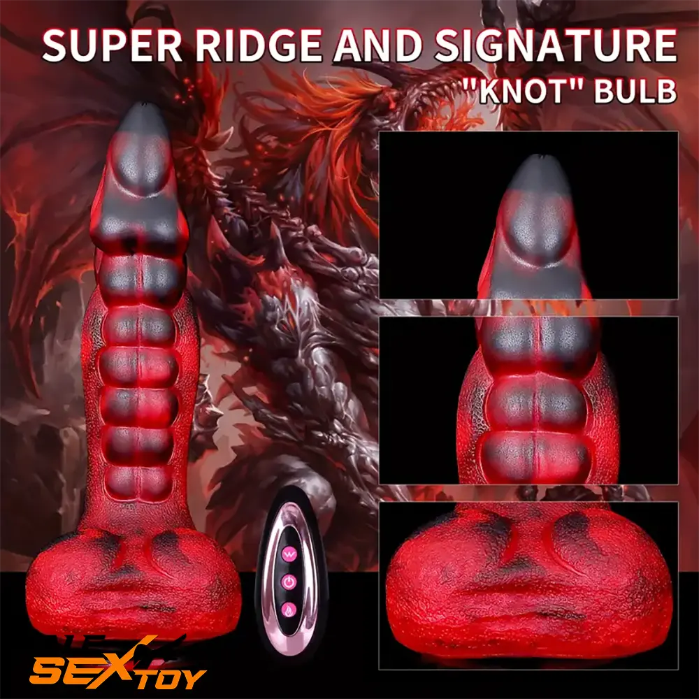 9.25in Retractable Heating Remote Control Vibrating Electric Dildo Male Sex Toy