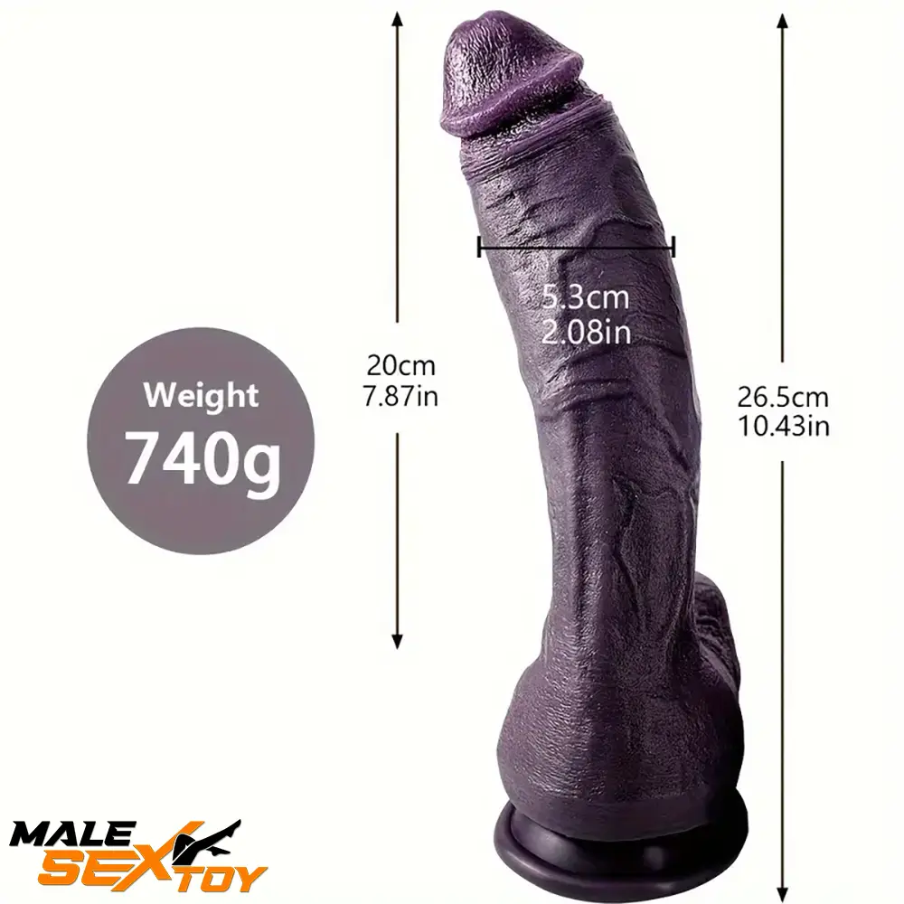 8.66in 8.74in 10.43in Big Ebony Silicone Flexible Dildo Anal Dilator Male Sex Toy