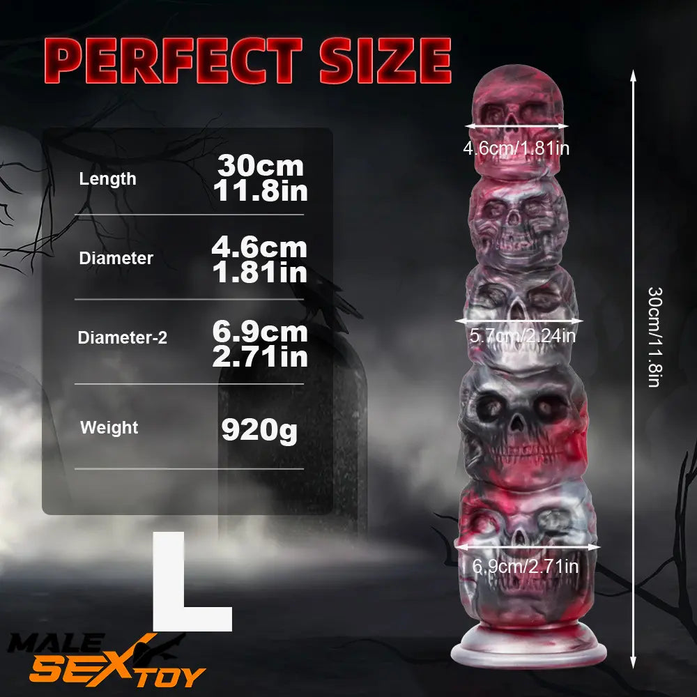 8.66in 11.85in 7.87in 11.02in Pumpkin Skull Silicone Dildo For Halloween Male Sex Toy