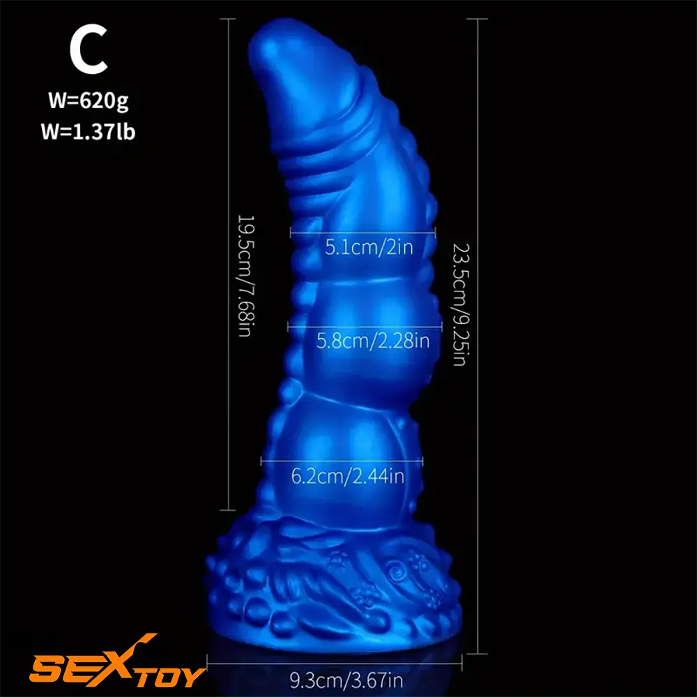 7.87in 8.1in 9.25in Silicone Realistic Monster Soft Bendable Large Dildo Male Sex Toy