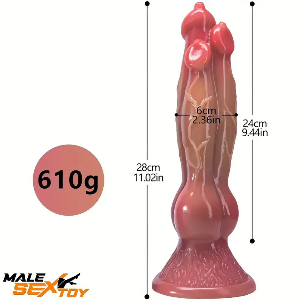 9.44in Colorful Silicone Flexible Fantasy Dog Dildo For BDSM Sex Toy Male Sex Toy