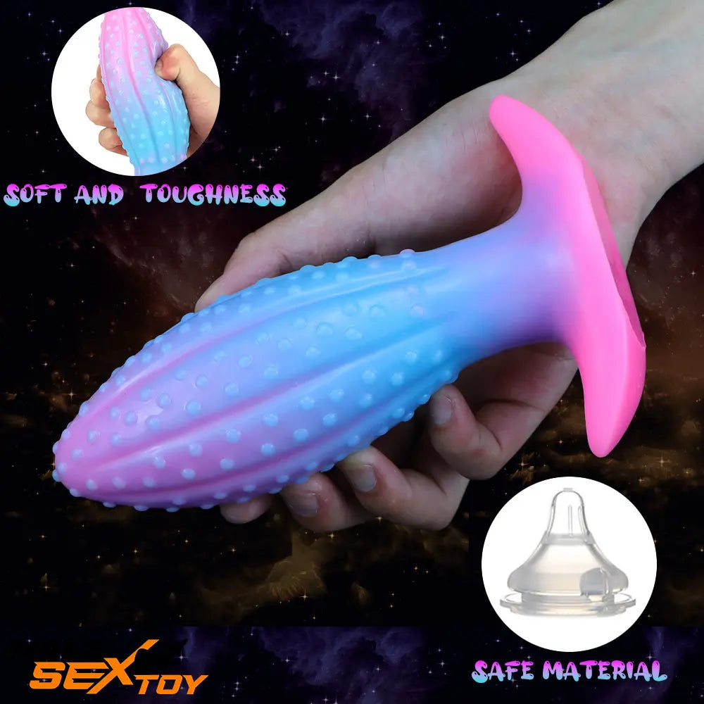 4.5in 5.67in 7.6in Silicone Soft Fluorescent Luminous Anal Plug Dildo Male Sex Toy