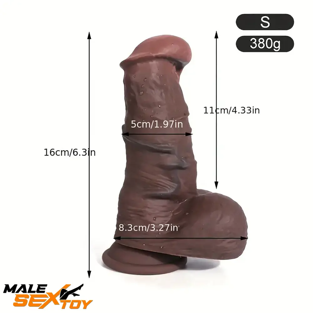 6.3in 7.87in Superb Flesh-like Silicone Lifelike Feeling Flexible Dildo Male Sex Toy
