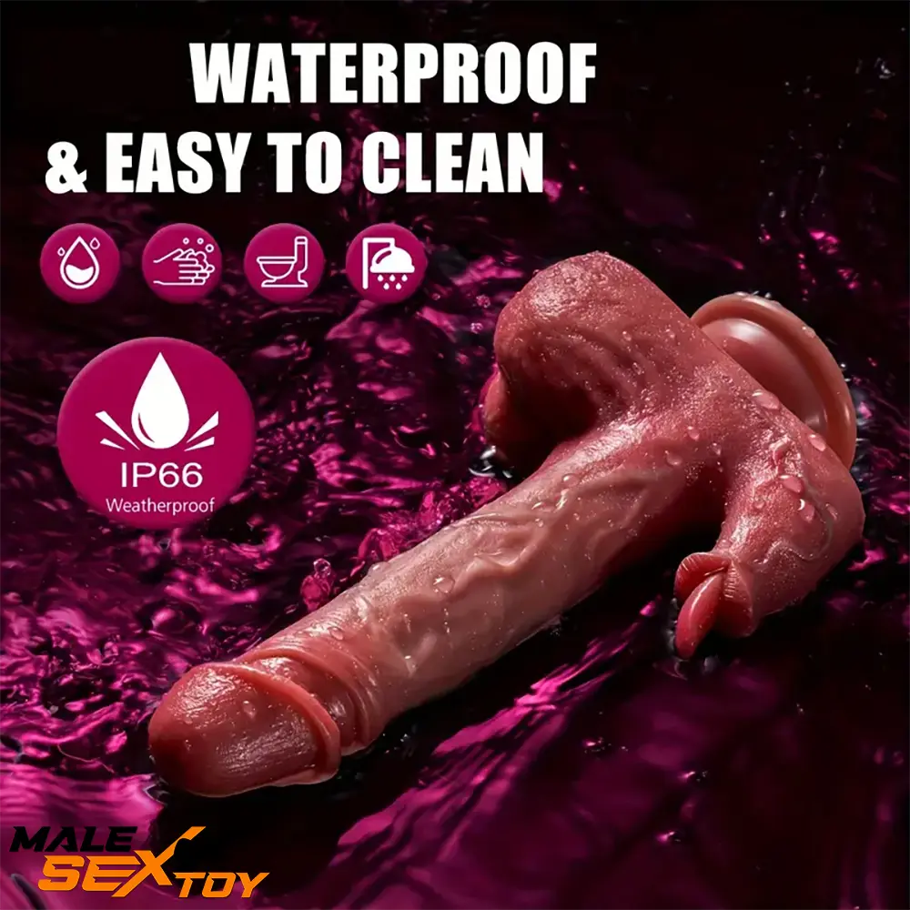 8.66in Realistic Thrusting Licking Heating Vibrator Electric Auto Dildo Male Sex Toy