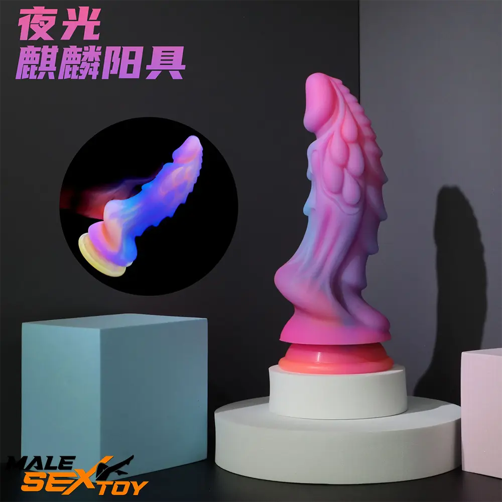 8.46in Colored Luminous Silicone Big Soft Dildo For Women Anal Dilator Male Sex Toy