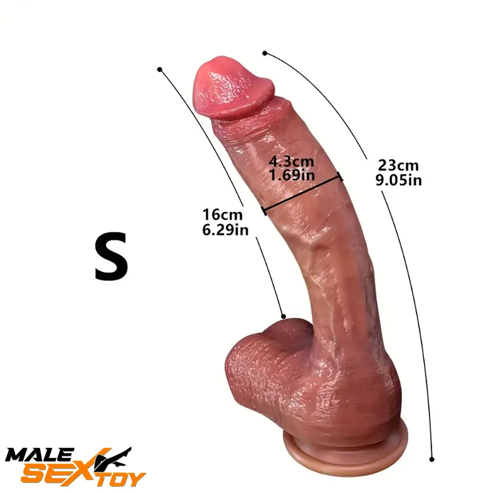 9.05in 10.43in 11.02in 12.2in 13.58in Soft Silicone Large Long Real Dildo Male Sex Toy