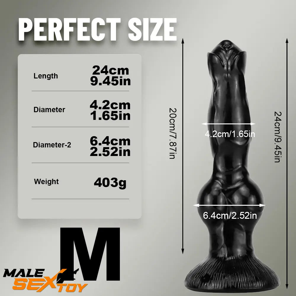 7.48in 9.45in 11.02in 12.99in Big Fantasy Animal Dog Cock Knotted Dildo Male Sex Toy