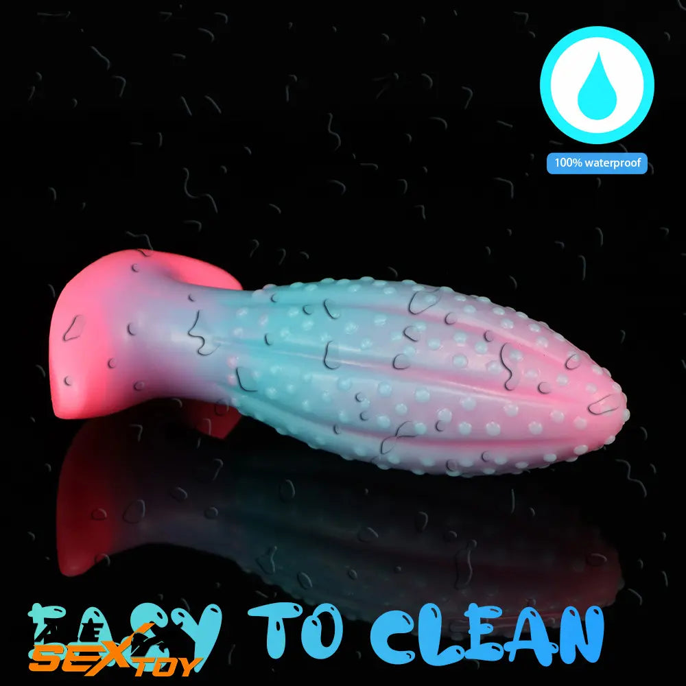 4.5in 5.67in 7.6in Silicone Soft Fluorescent Luminous Anal Plug Dildo Male Sex Toy