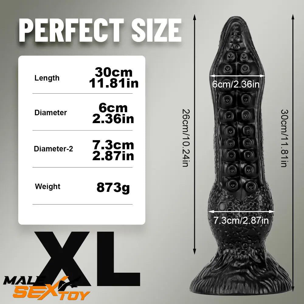 7.08in 9.06in 10.24in 11.81in Fantasy Tentacle Octopus PVC Large Dildo Male Sex Toy